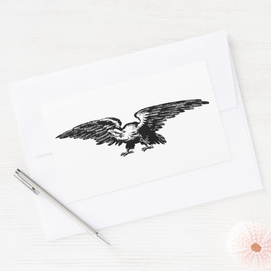 Illustration ancienne école Stickers Aigle chauve (Enveloppe)
