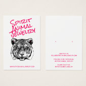 Illustration animale tigre carte d'oreille en écri (Devant & derrière)