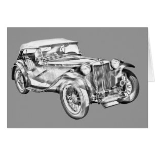 Illustration antique de voiture de sport de comité