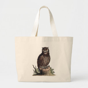 Illustration antique d'un hibou sur le sac