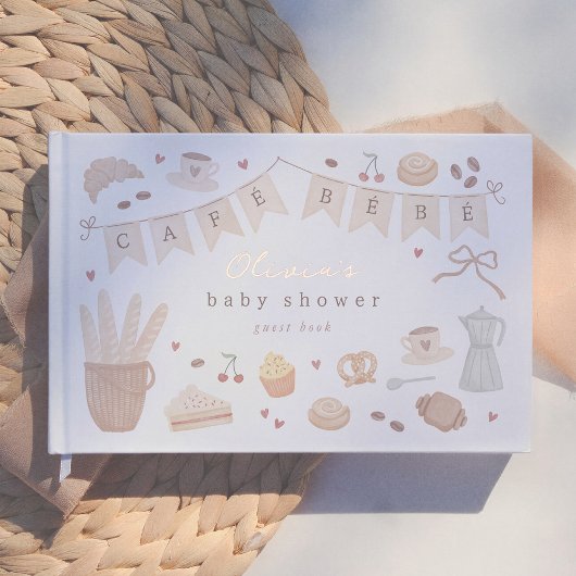 Illustration aquarelle Café Bébé Shower de bébé