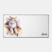 Illustration aquarelle de chat blanc doux (Recto)