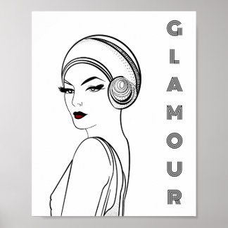 Illustration Art Déco Glamor Woman