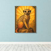 Illustration Art Déco Meerkat (Insitu (Plancher de Bois))
