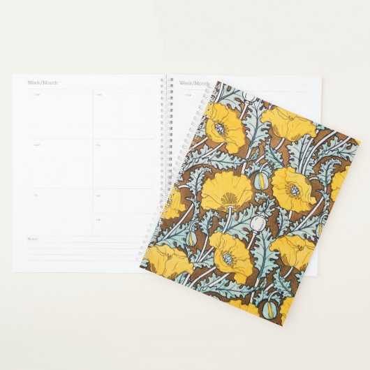 Illustration Art Nouveau Poppy Fleur Jaune (Devant avec enveloppe)
