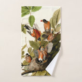 Illustration Audubon American Robin Wildlife Bird (Serviette à main)