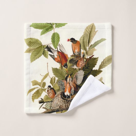 Illustration Audubon American Robin Wildlife Bird (Gant de toilette)