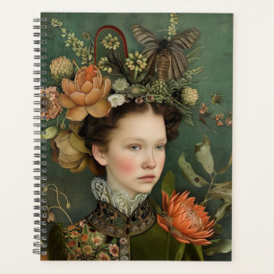 Illustration botanique Dame et Fleurs