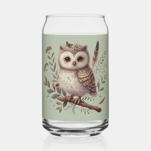 Illustration botanique de chouette fantaisiste de