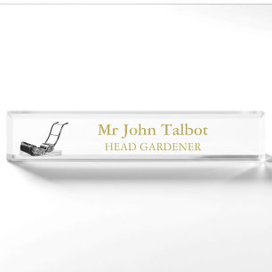 ILLUSTRATION British Lawn Mower Desk Name Naambordje