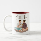 Illustration Brown Café Temps Couple Mug (Gauche)