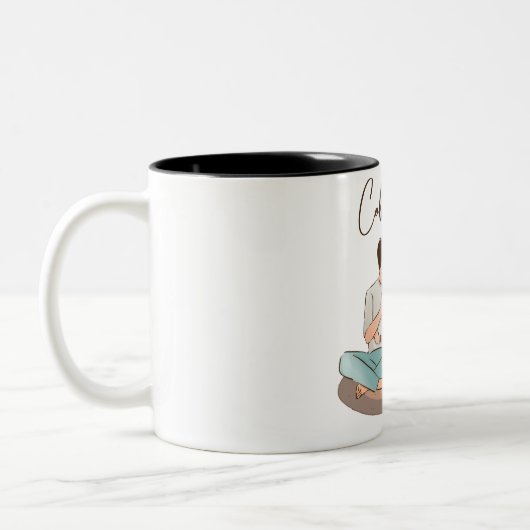 Illustration Brown Couple Mug (Gauche)