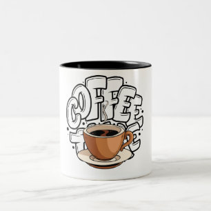 illustration brun noir tasse de café
