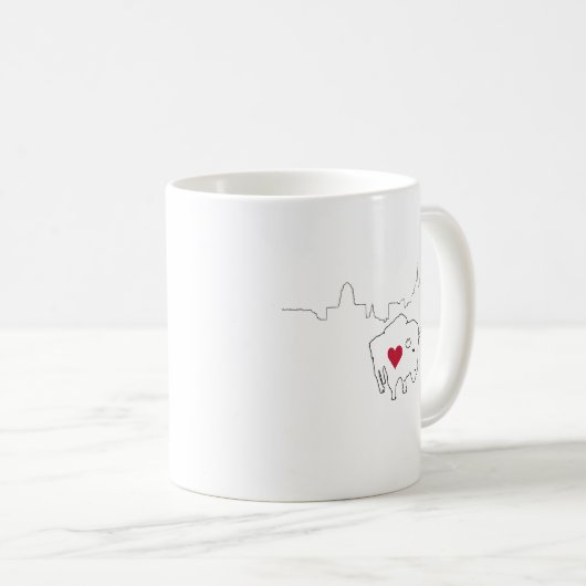 Illustration Buffalo Skyline de café Mug (Devant droit)