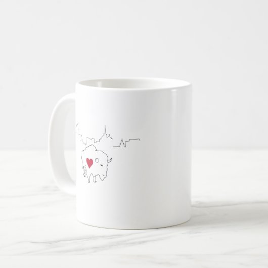 Illustration Buffalo Skyline de café Mug (Devant gauche)