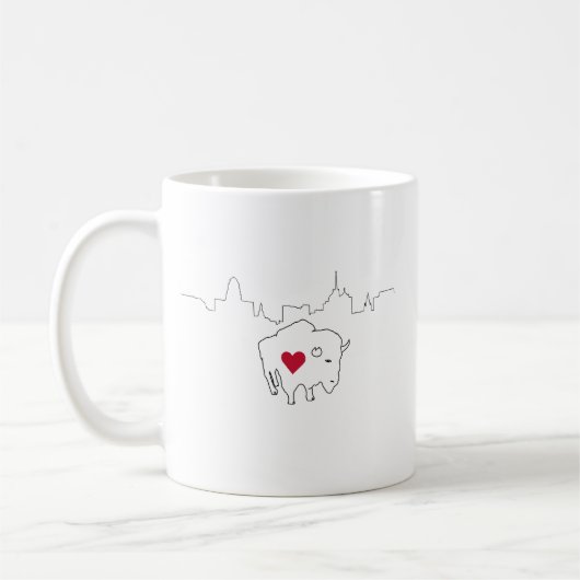 Illustration Buffalo Skyline de café Mug (Gauche)