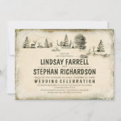 Illustration Camping Faire-part de mariage (Devant)