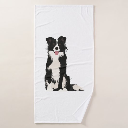 Illustration Collie Bordure ! (Serviette de bain)