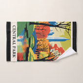 Illustration colorée de Central Park (Serviette à main)