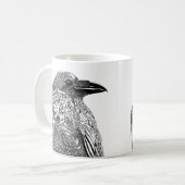 Illustration corbeau café Mug (Devant gauche)