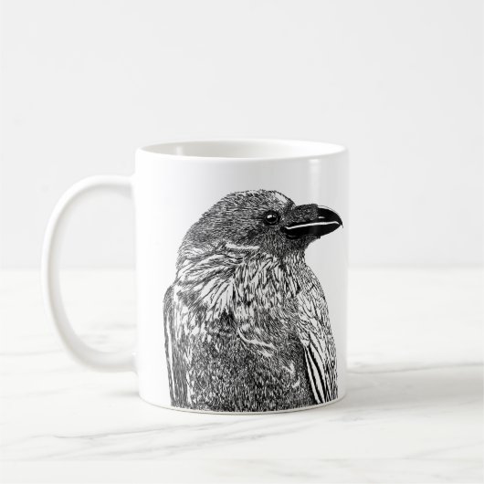 Illustration corbeau café Mug (Gauche)