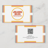 Illustration couleur verte avec Carte de visite QR (Devant / Derrière)