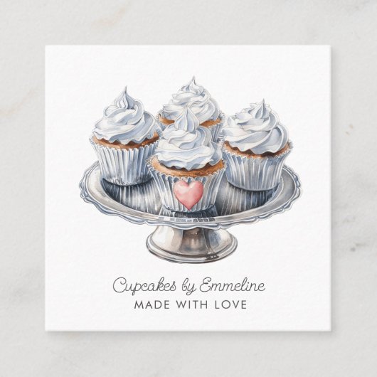 Illustration Cupcake Baker Carte de visite (Devant)