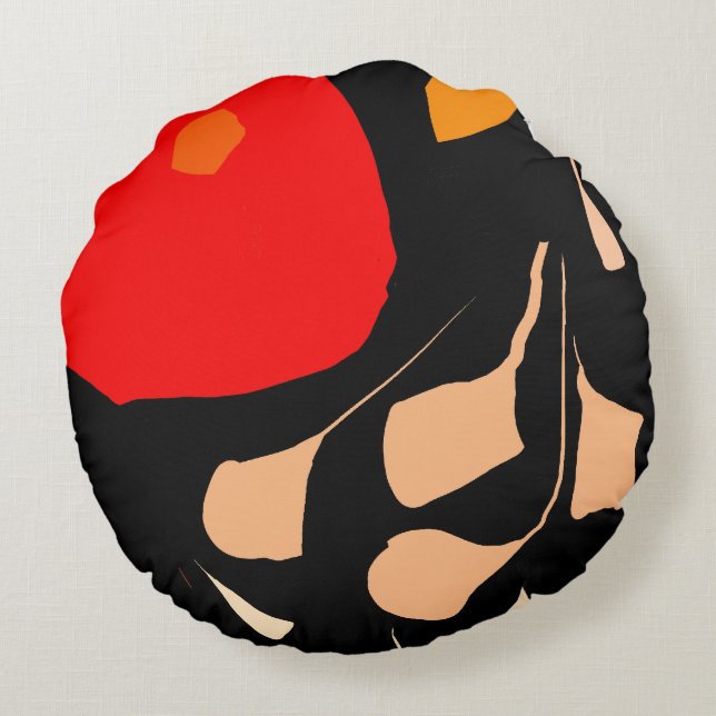 Illustration d'amour floral Coussin rond (Dos)