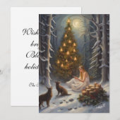 Illustration d'arbre de Yule de la forêt, carte de (Devant / Derrière)