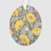 illustration d'art pavot fleur jaune (devant)