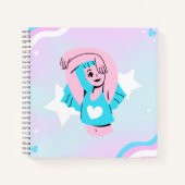 Illustration d'art trans dans un cahier à spirale (Devant)