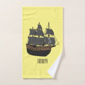 Illustration de bateau pirate (Serviette à main)