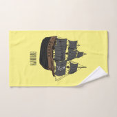 Illustration de bateau pirate (Serviette à main)