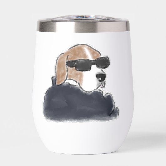 Illustration de Beagle Cool Chien portant des Lune (Avant)