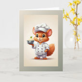 Illustration de bébé écureuil chef Carte de vœux v (Fleur jaune)