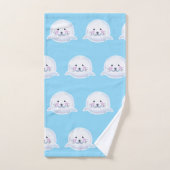 Illustration de bébé phoque mignon et duveteux (Serviette à main)