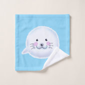 Illustration de bébé phoque mignon et duveteux (Gant de toilette)