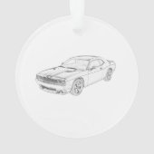 Illustration de Black and White Dodge Challenger (dos)