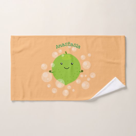 Illustration de bulles de chaux vert mou (Serviette à main)