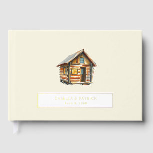 Illustration de cabane à l'aquarelle crème cosy