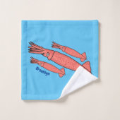 Illustration de calamar rose (Gant de toilette)