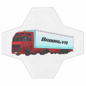 Illustration de camion remorque rouge (Plat)