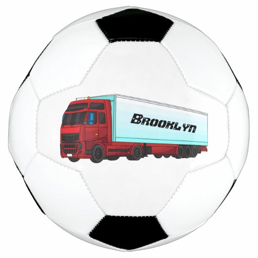 Illustration de camion remorque rouge (Devant)