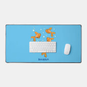 Illustration de caricature de poisson rouge orange (Clavier et souris)