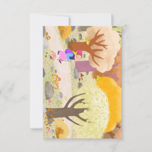 illustration de carte de note pour dans la forêt (Devant)