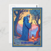 Illustration de carte de tarot, l'Ermite (Devant / Derrière)