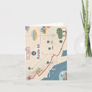 Illustration de carte de voyage vintage Route 66