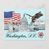 Illustration de carte postale de Washington D.C. (Devant)