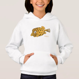 Illustration de cartoon de poisson coffre jaune