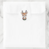 Illustration de cerfs de caricature - Autocollant (Sac)